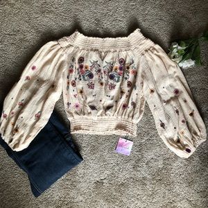 Chicwish  BOHO cropped off the shoulder top